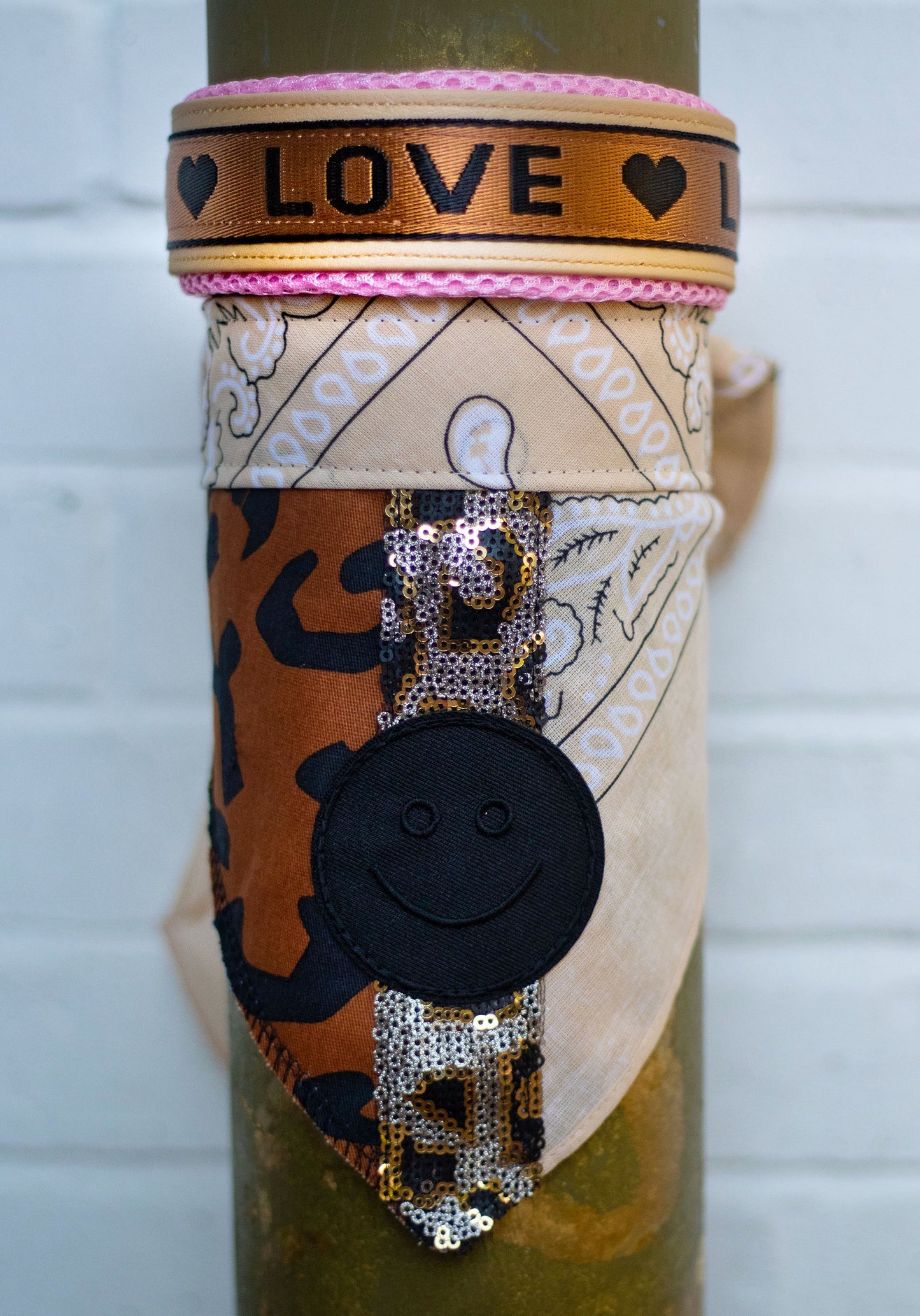 Poshy Paisley Bandana - Beige-Leopard-Smiley