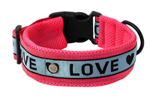 Air Mesh Halsband 5cm Love - kleine Hunde