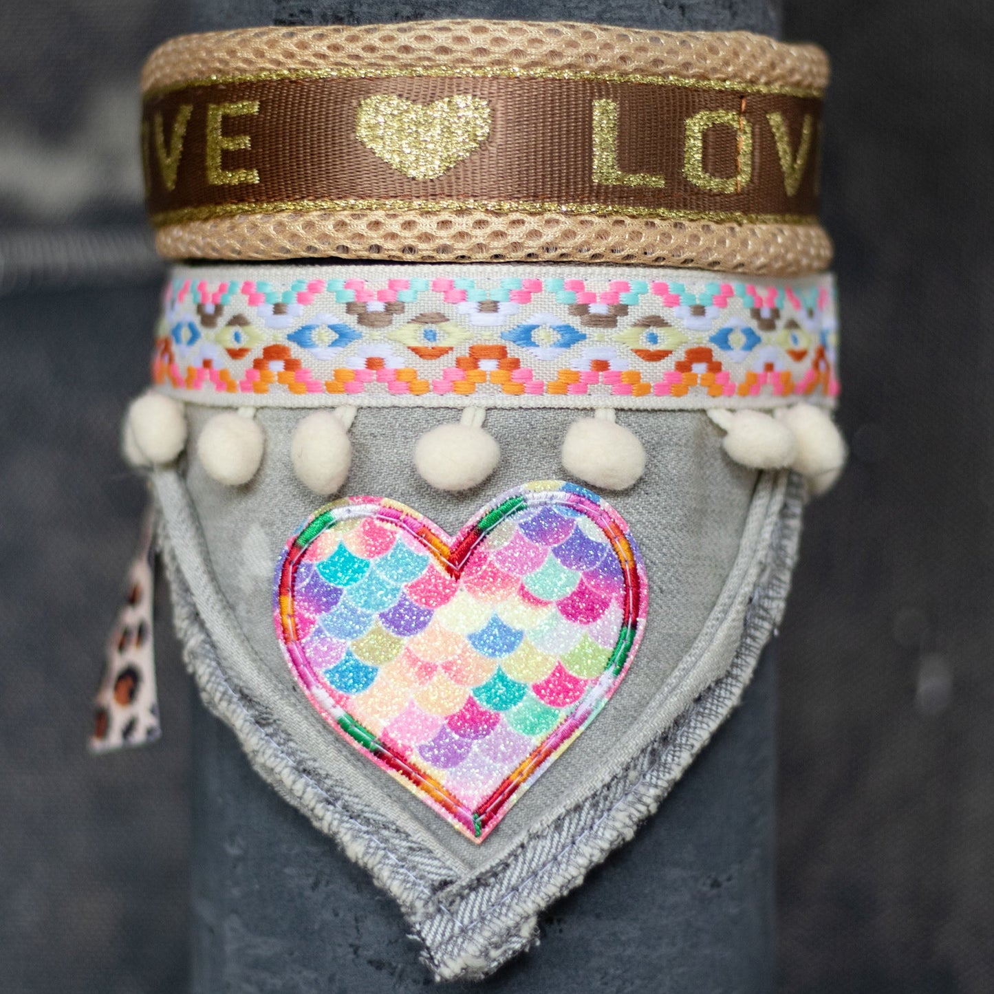 Patch-It Bandana S - Regenbogen Herz
