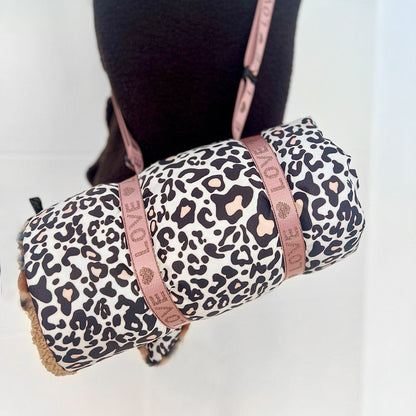 Hunde Outdoor Decke beige groß 70x90 cm Leopard