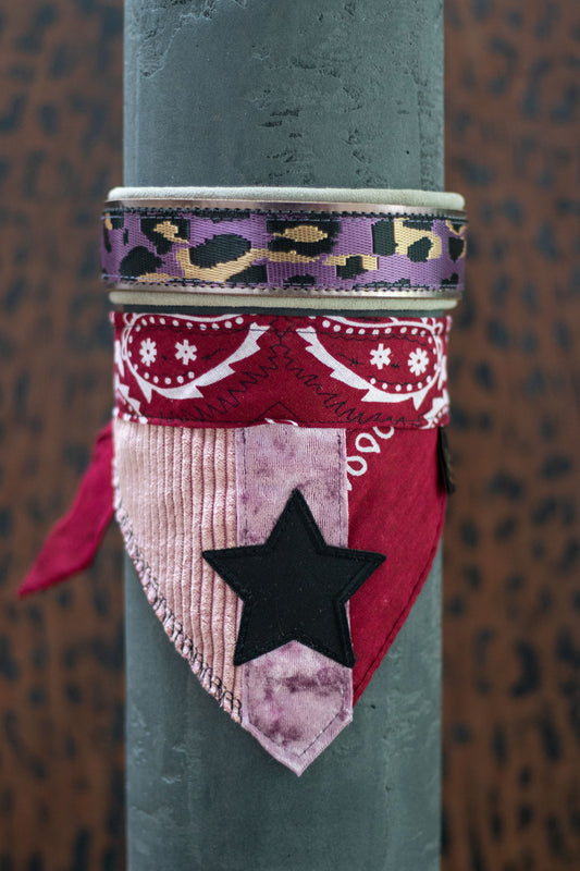 Poshy Paisley Bandana - Weinrot- altrosa Kord - Stern