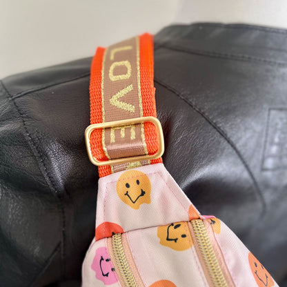 Bum Bag Outdoor Beige Smile Happy Face